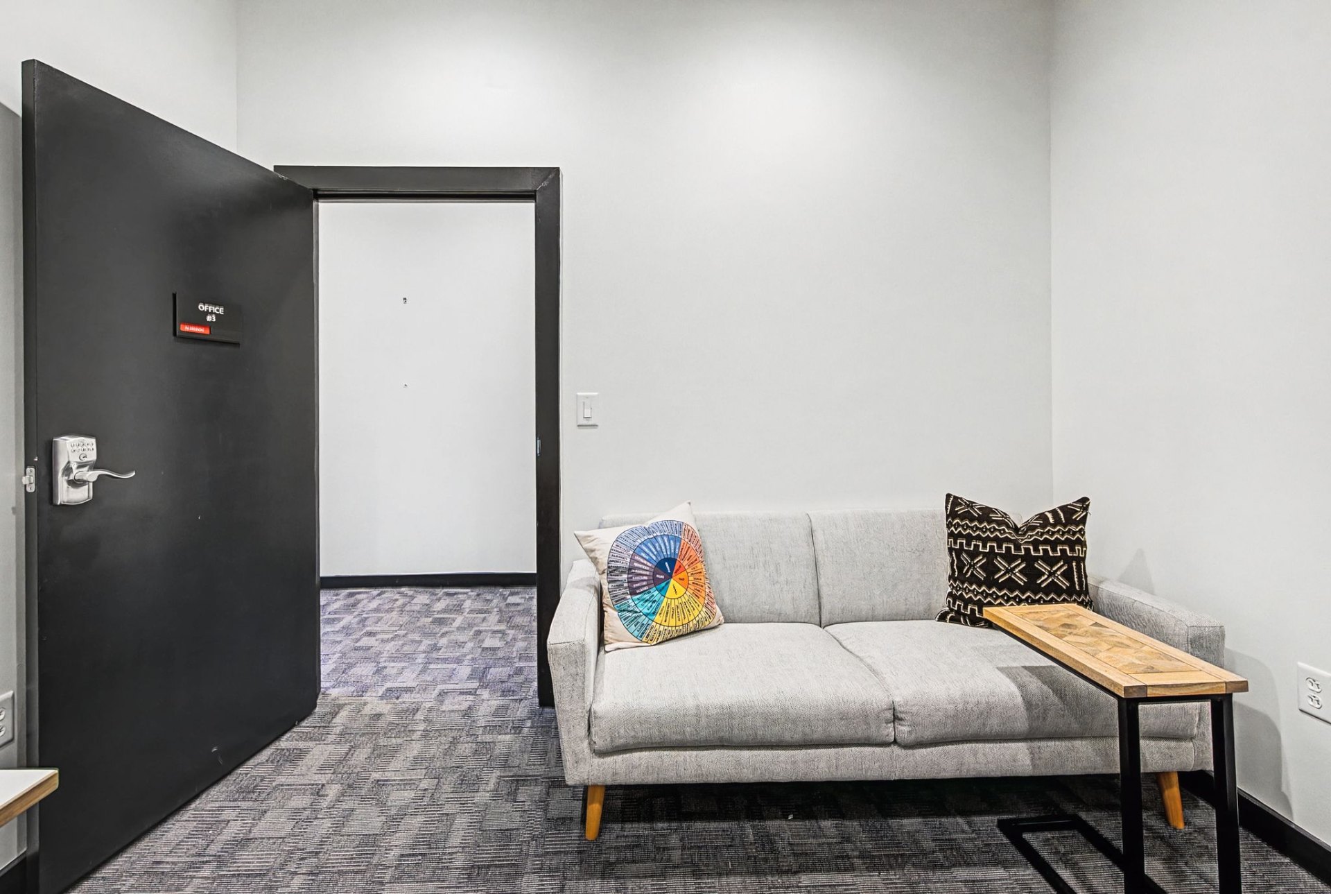 Private office lounge area with sofa